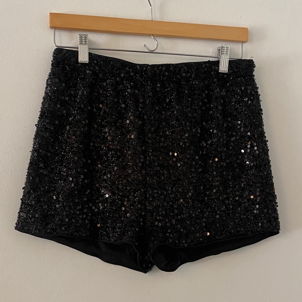 Sequin Black Women's Shorts